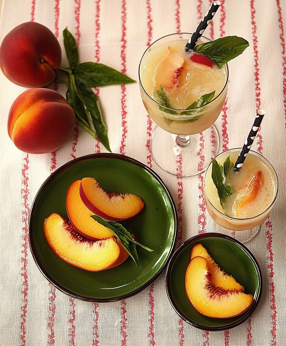 Cocktail été pêche verveine