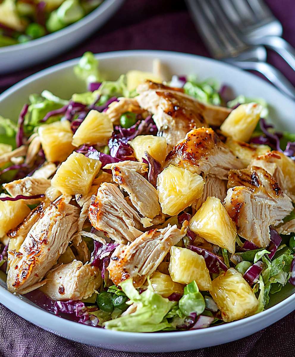 Salade poulet tropicale vinaigrette ananas