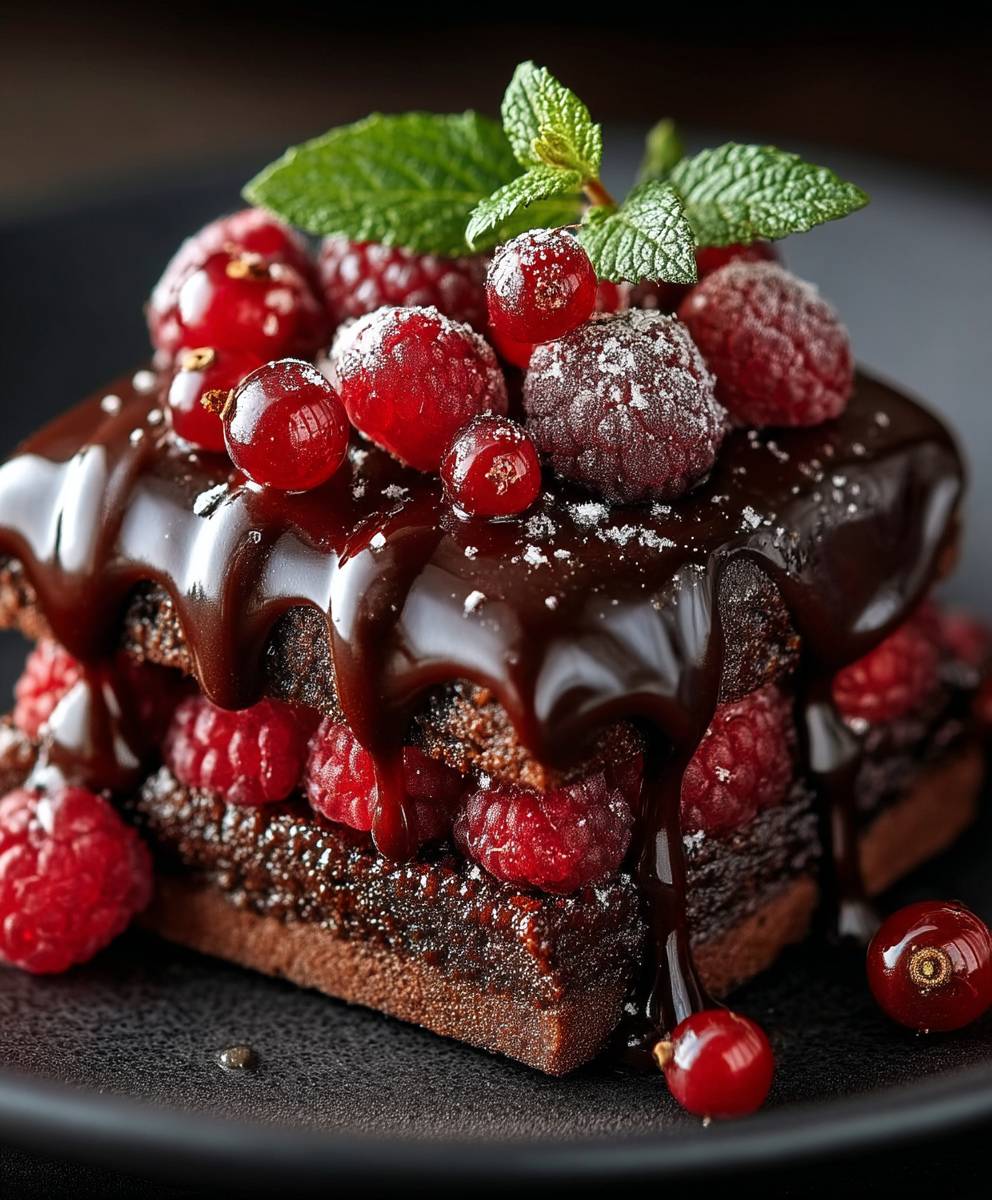 Gateau chocolat framboises