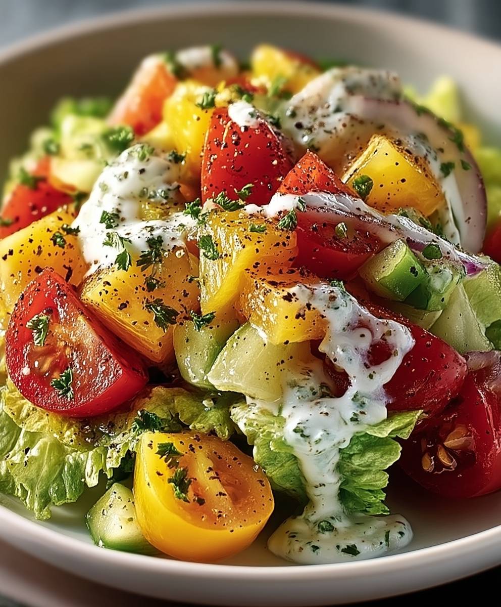 Salade croquante sauce légère citronnée