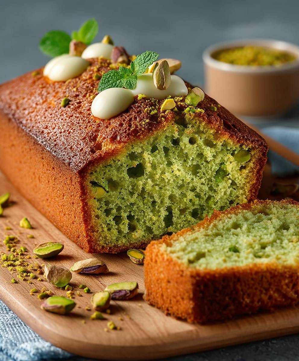 Gateau pistache fleur doranger