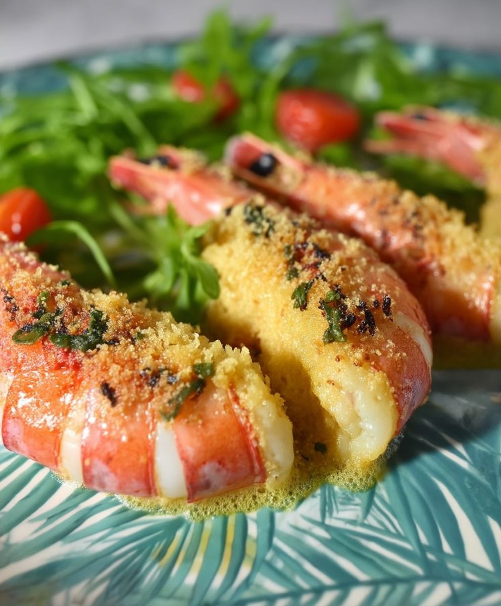 Gambas géantes gratinées