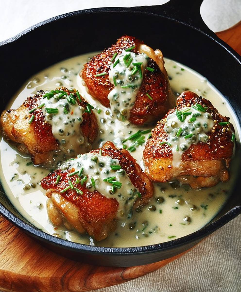 Poulet sauce poivre vert