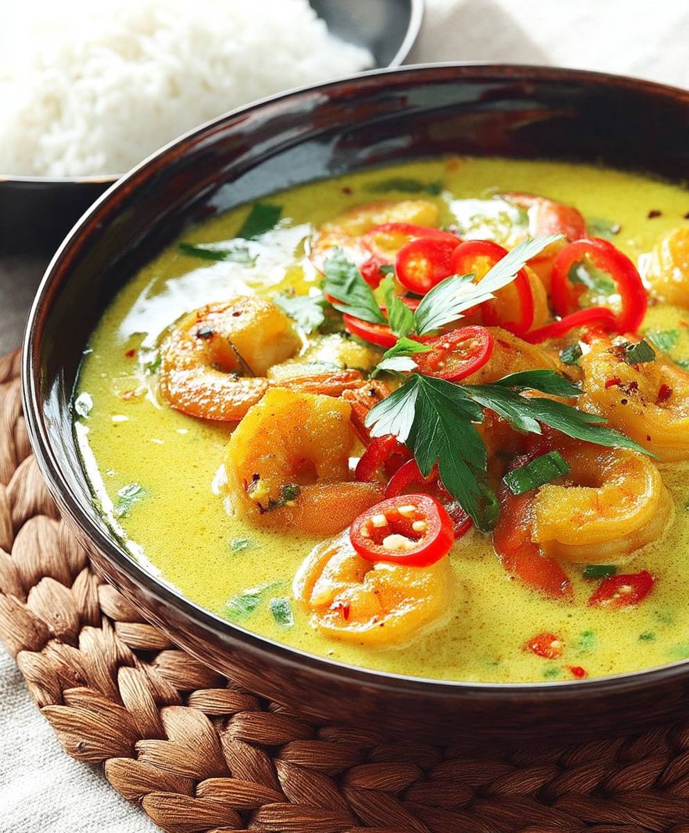 Curry crevettes lait coco facile