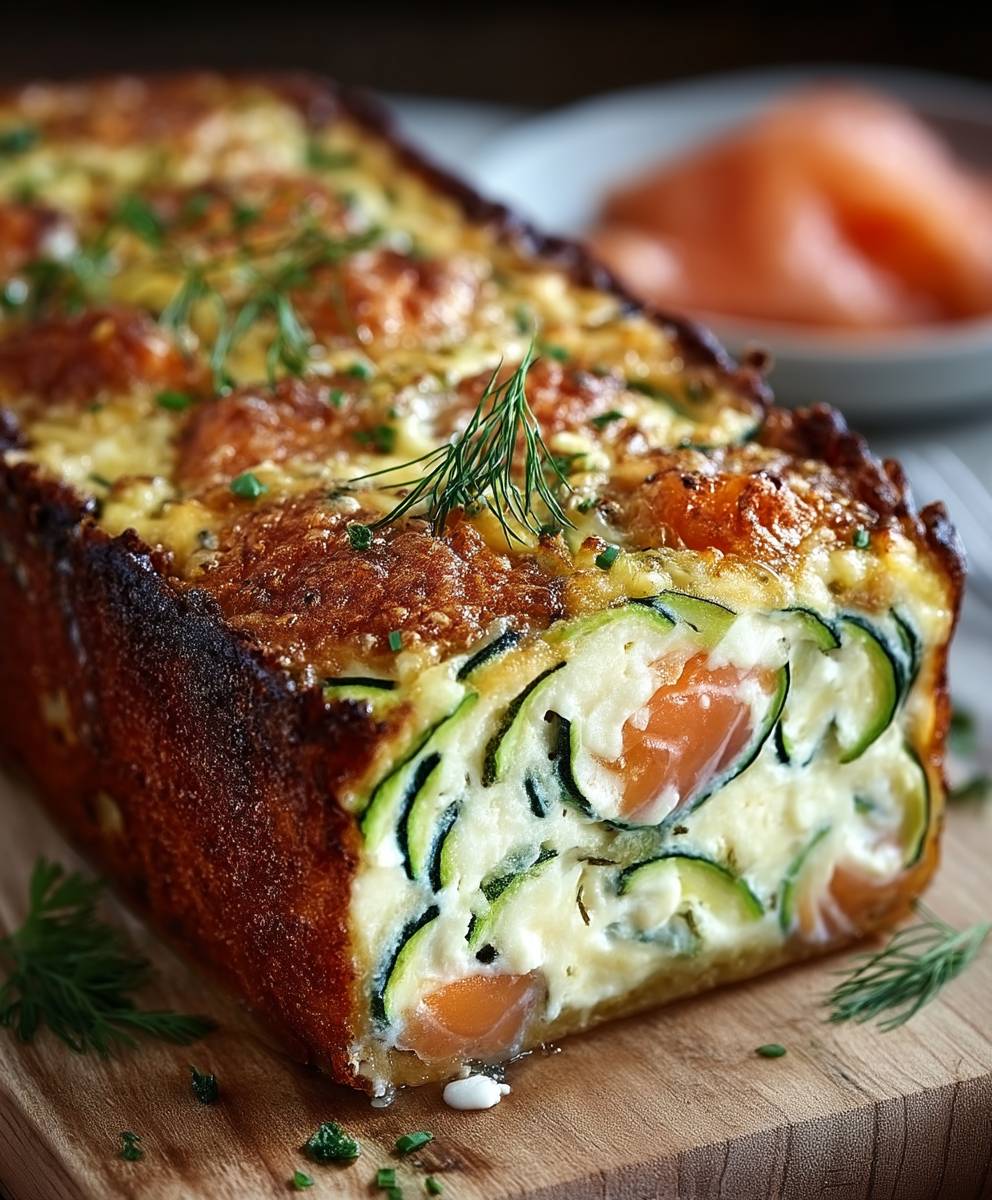 Croque cake courgette saumon fumé