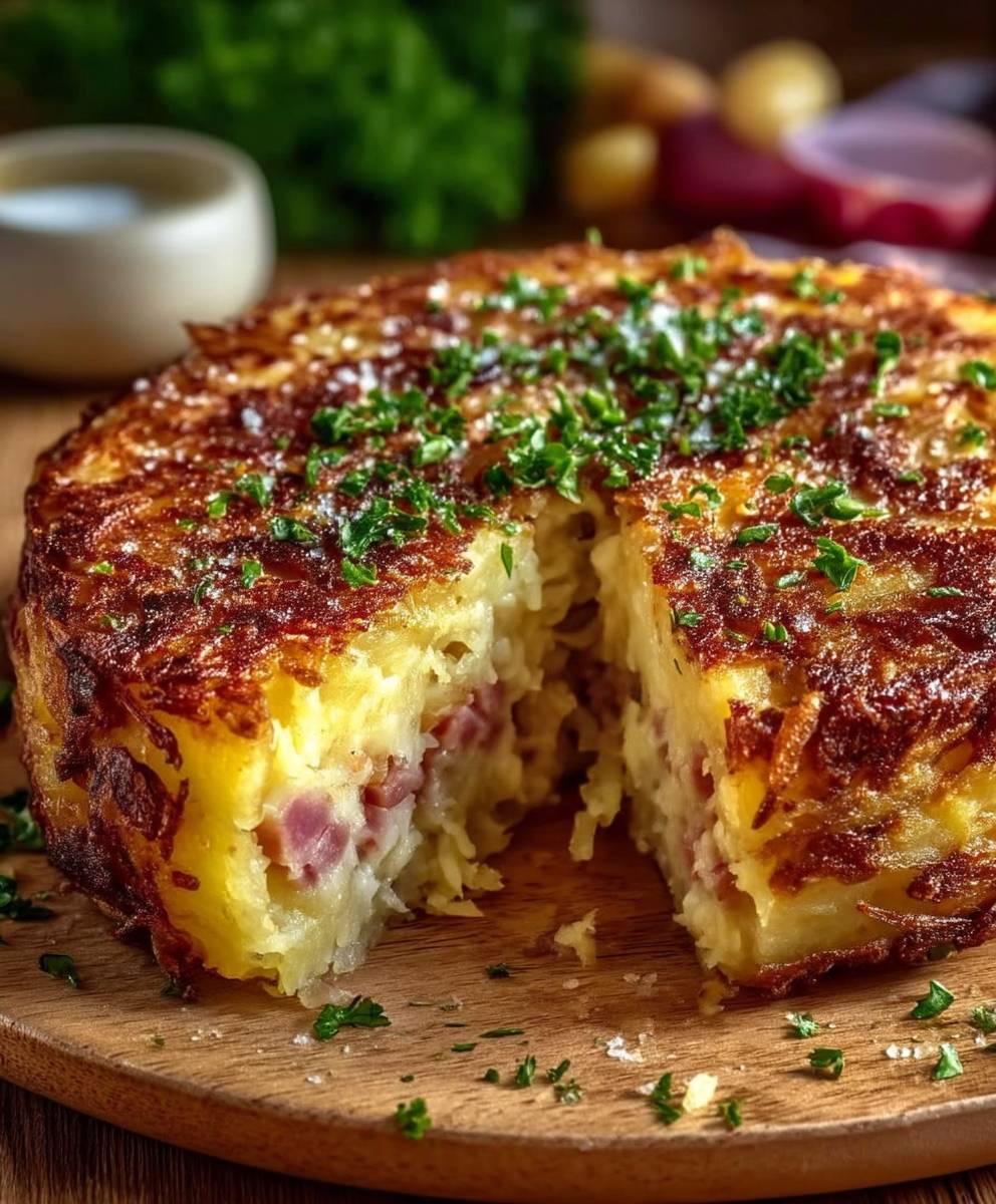 Gateau pommes de terre jambon fromage