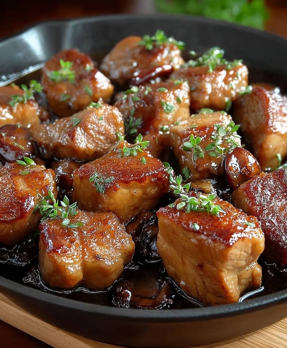 Porc caramélisé bière brune facile