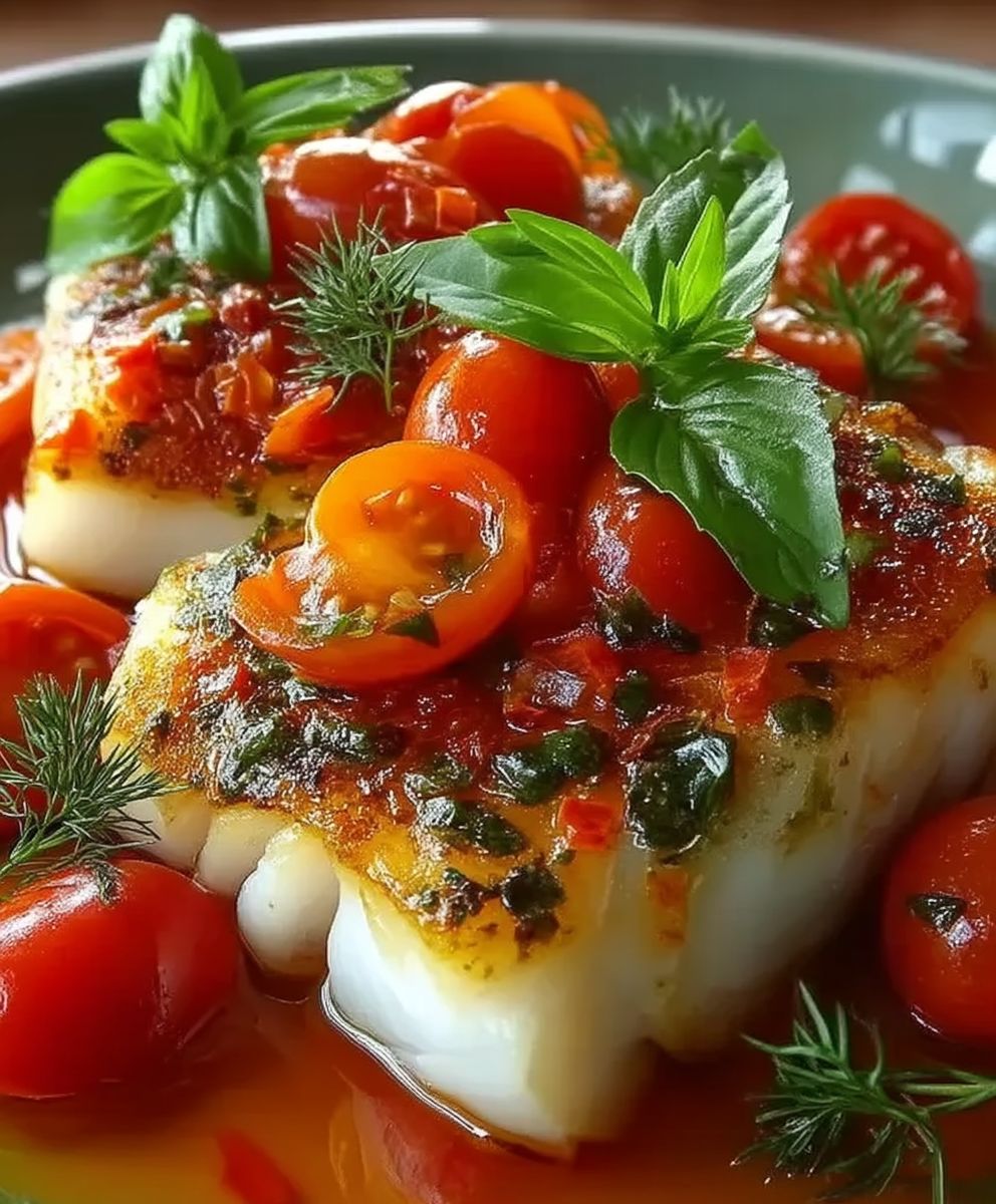 Cabillaud tomate basilic