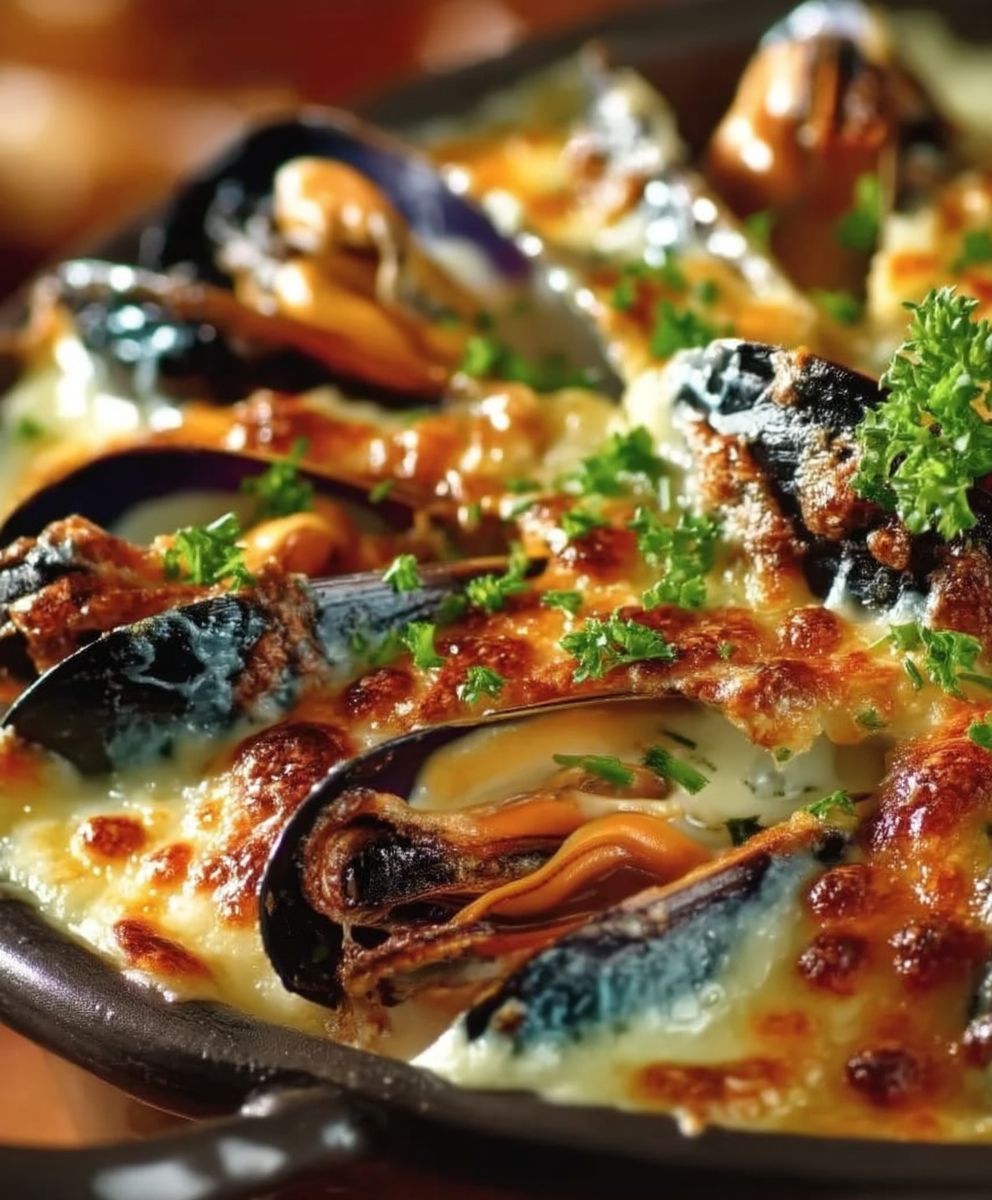 Moules gratinées cassolettes