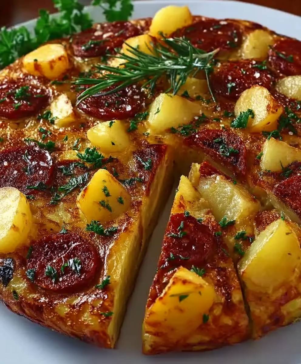 Tortilla espagnole chorizo pommes de terre