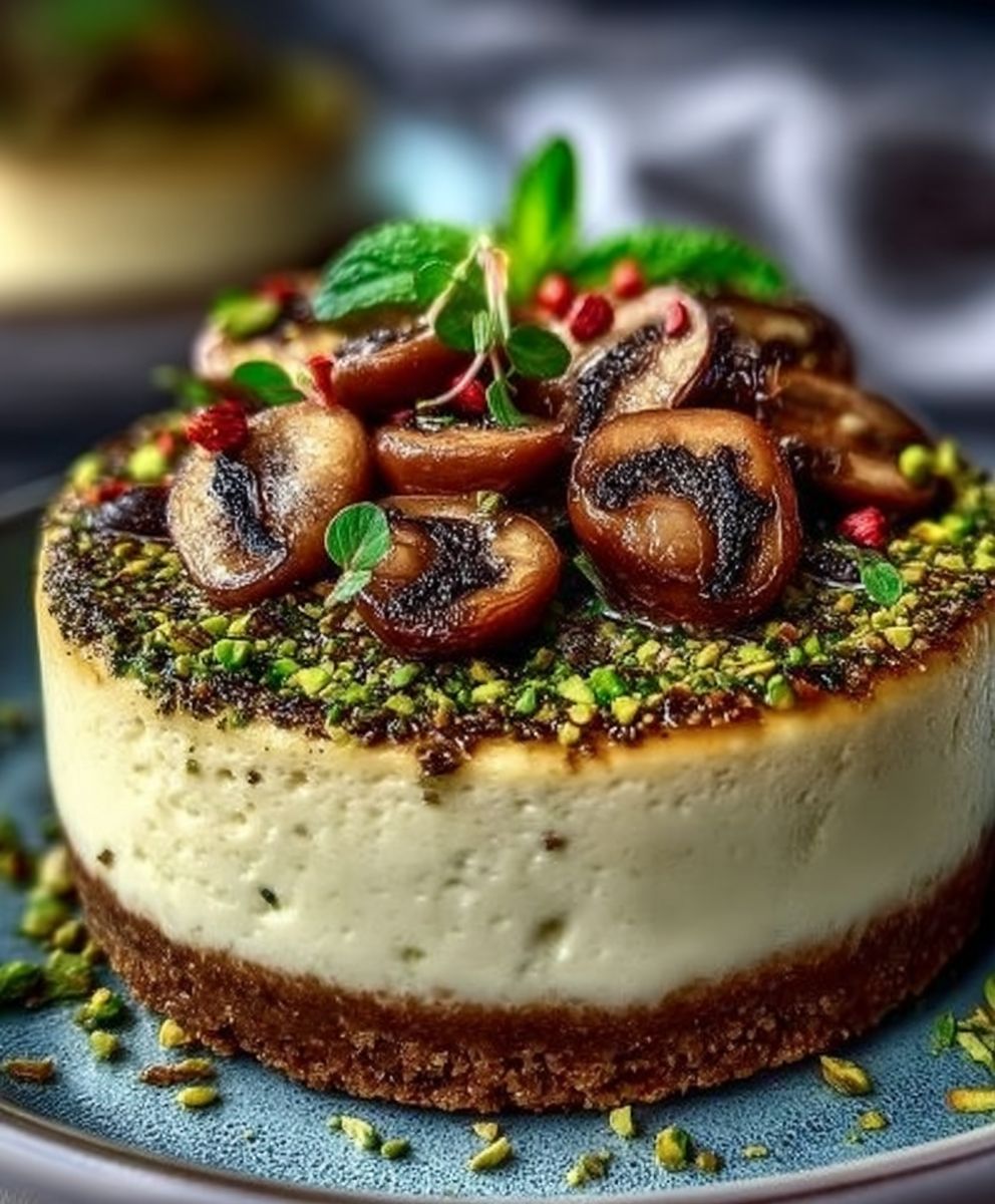 Cheesecake pistaches champignons
