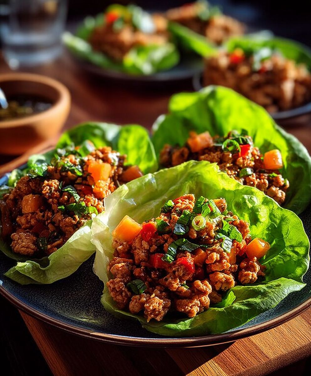 Poulet haché wraps laitue