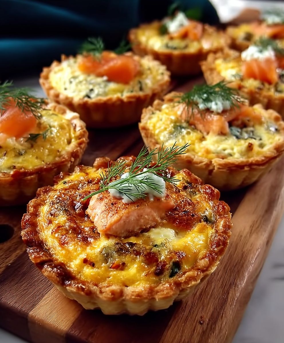 Quiches au saumon miniatures