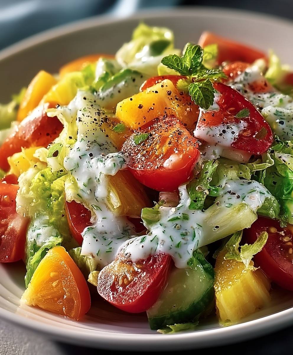 Salade croquante sauce légère citronnée