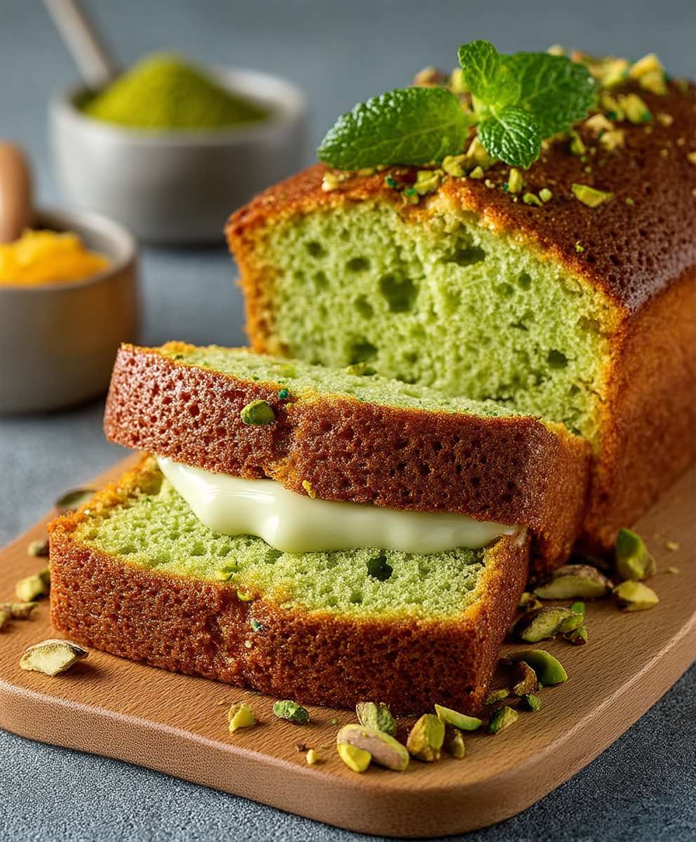 Gateau pistache fleur doranger