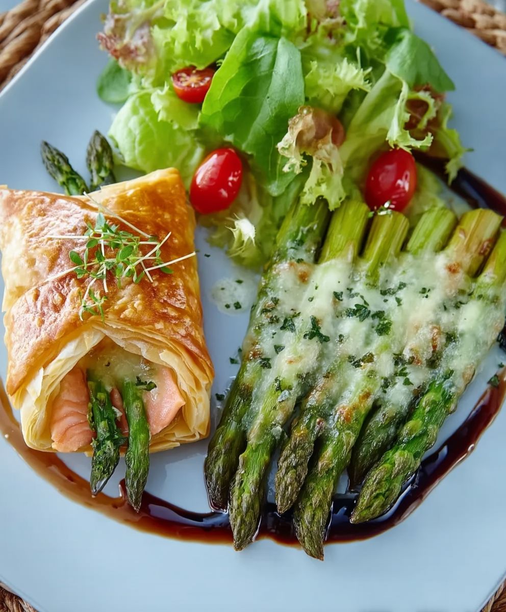 Asperges saumon feuilleté