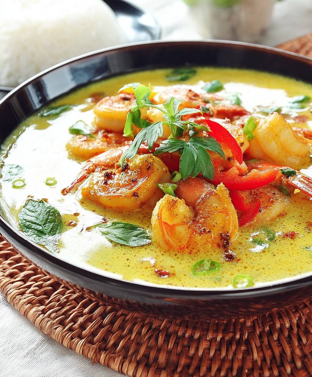 Curry crevettes lait coco facile