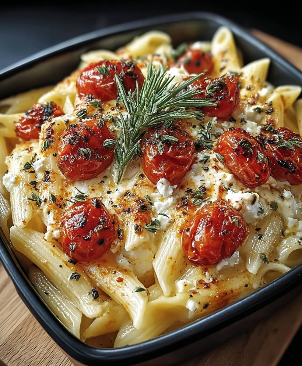 Pâtes crémeuses feta tomates cerises