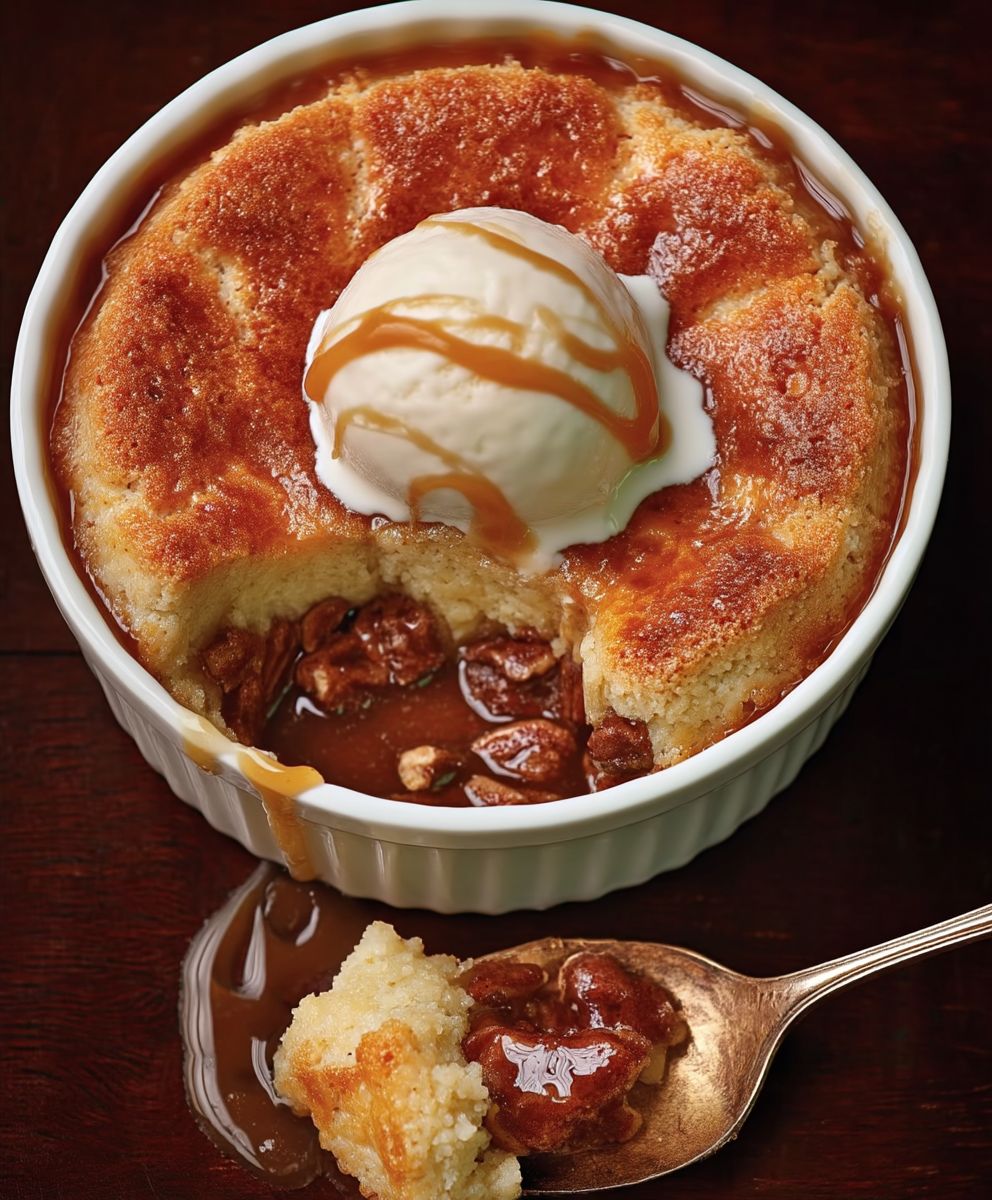 Pouding chaud caramel pacanes