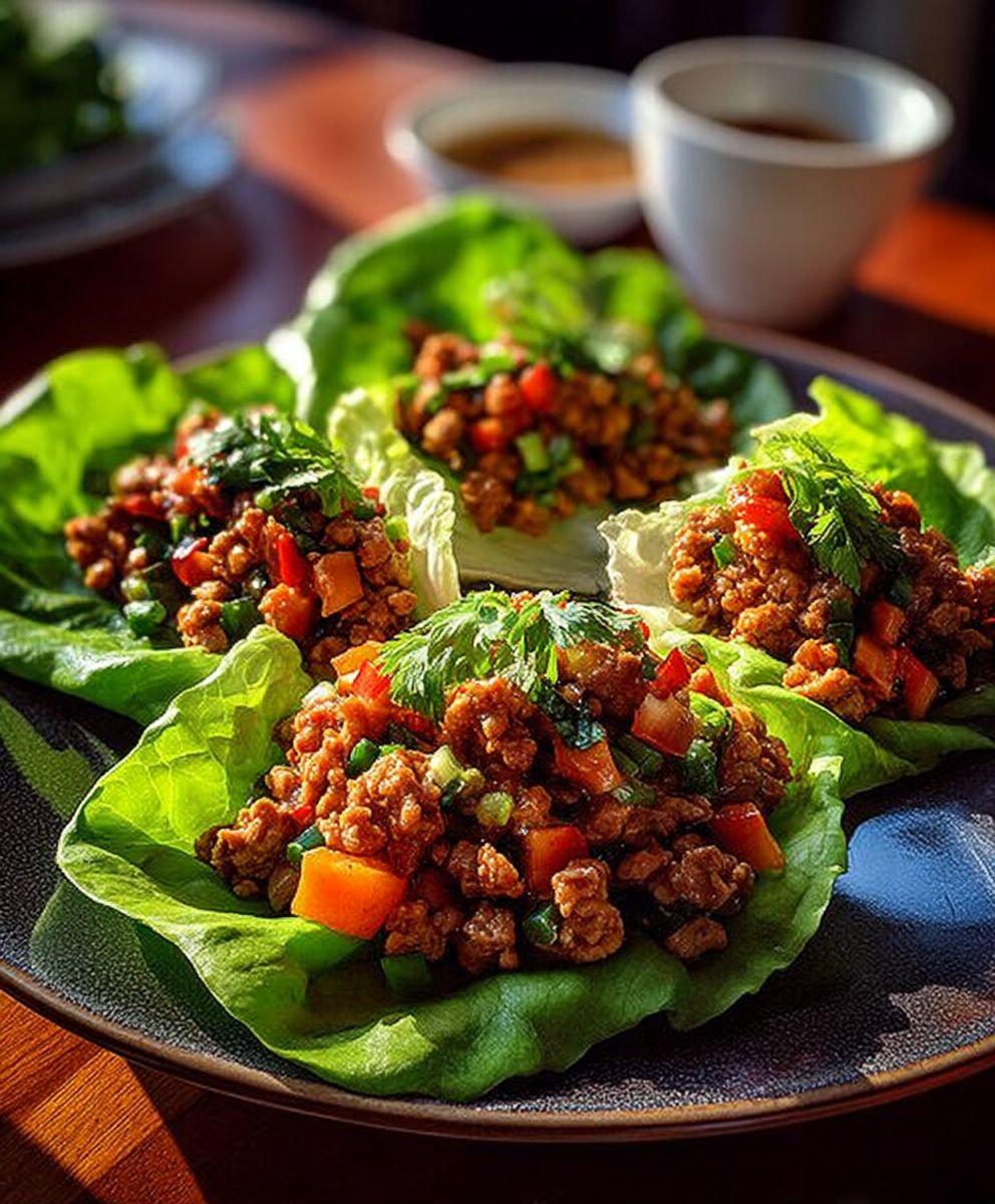 Poulet haché wraps laitue