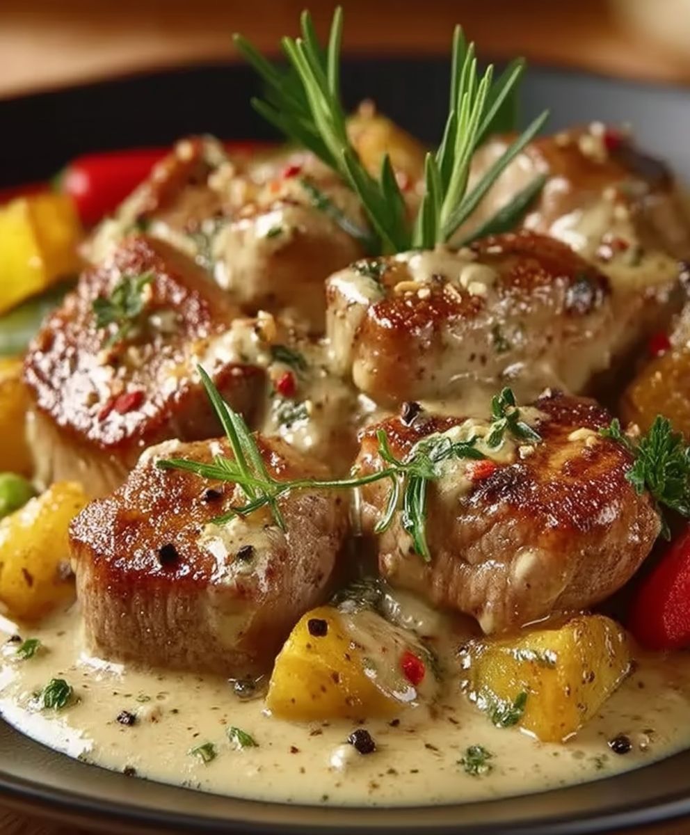 Sauté de porc crème moutarde