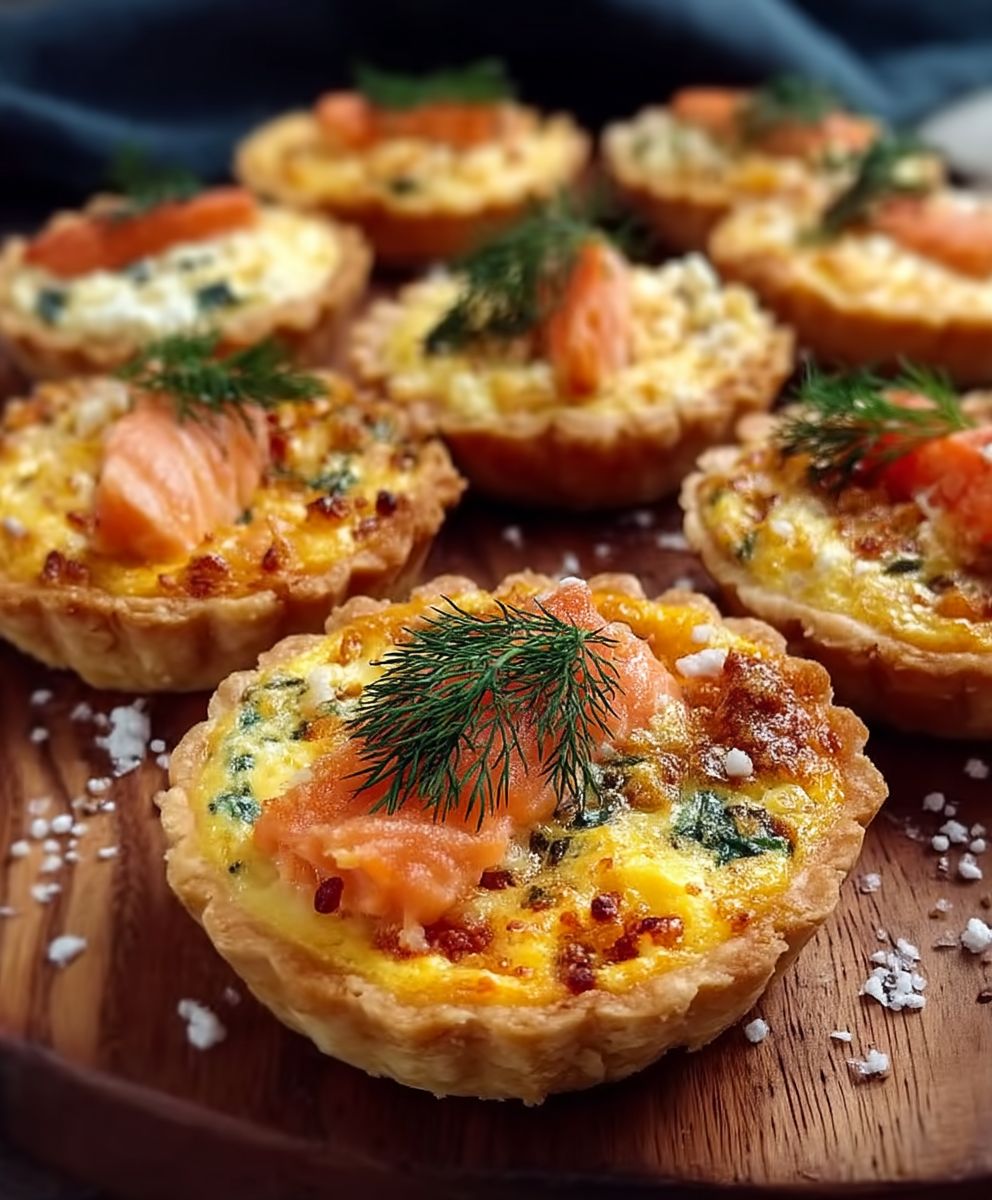 Quiches au saumon miniatures