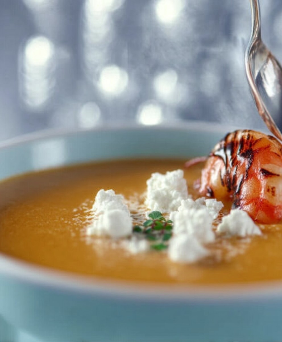 Bisque crevettes grises chèvre frais