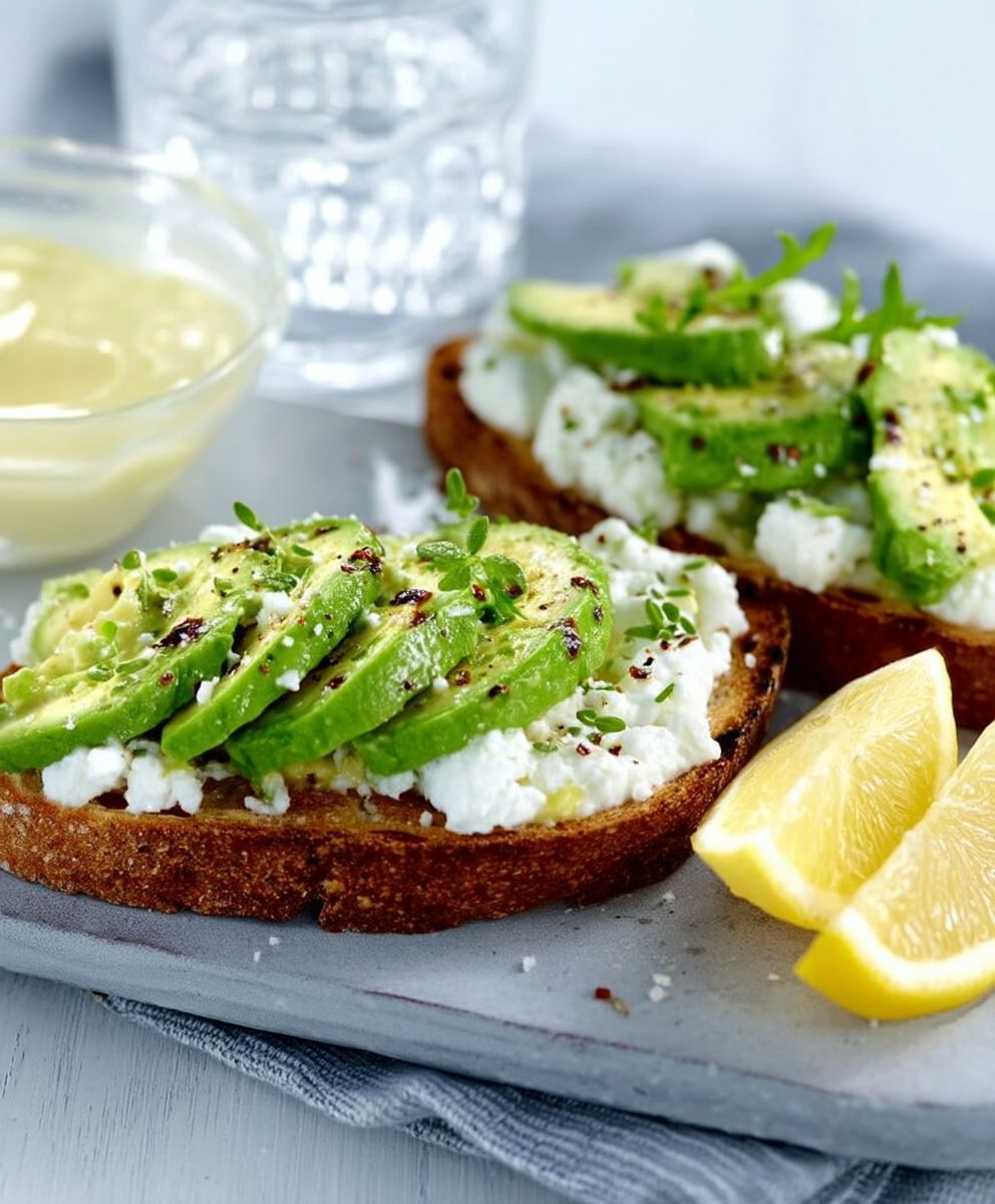 Tartine ricotta avocat