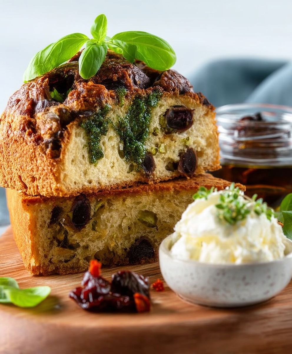 Cake aux olives et basilic