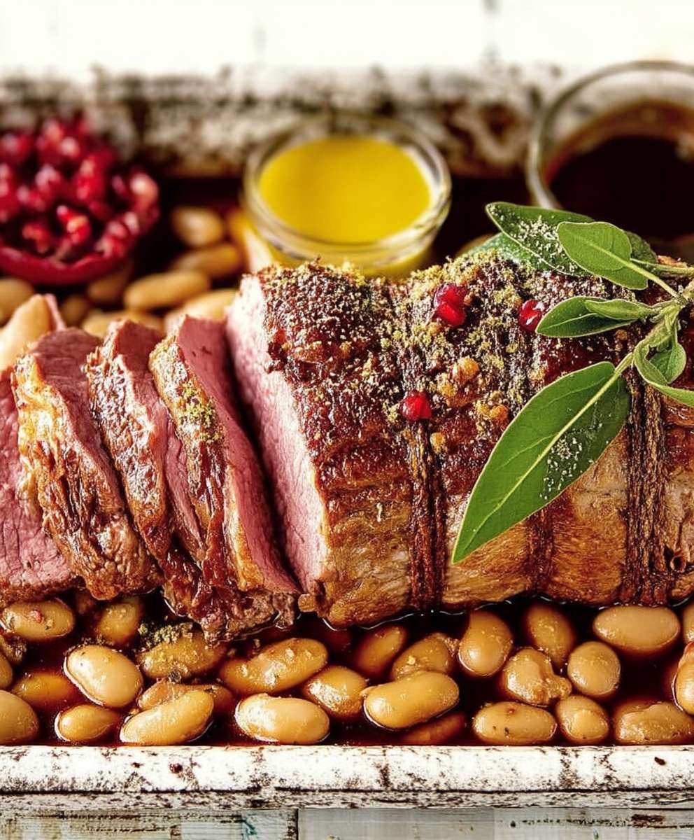 Agneau roti flageolets