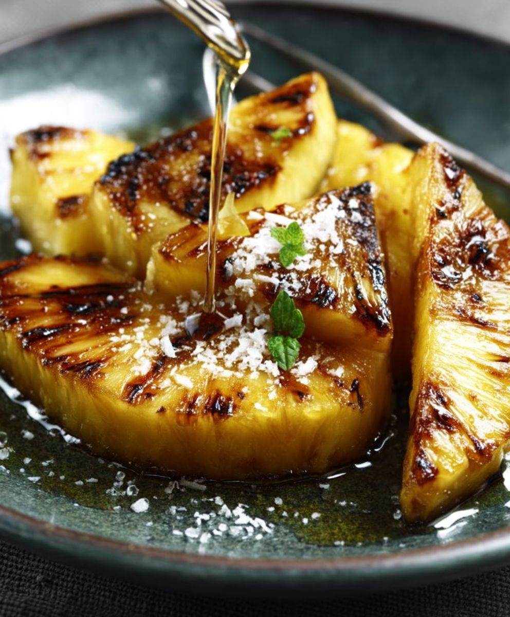 Ananas rôti beurre vanillé