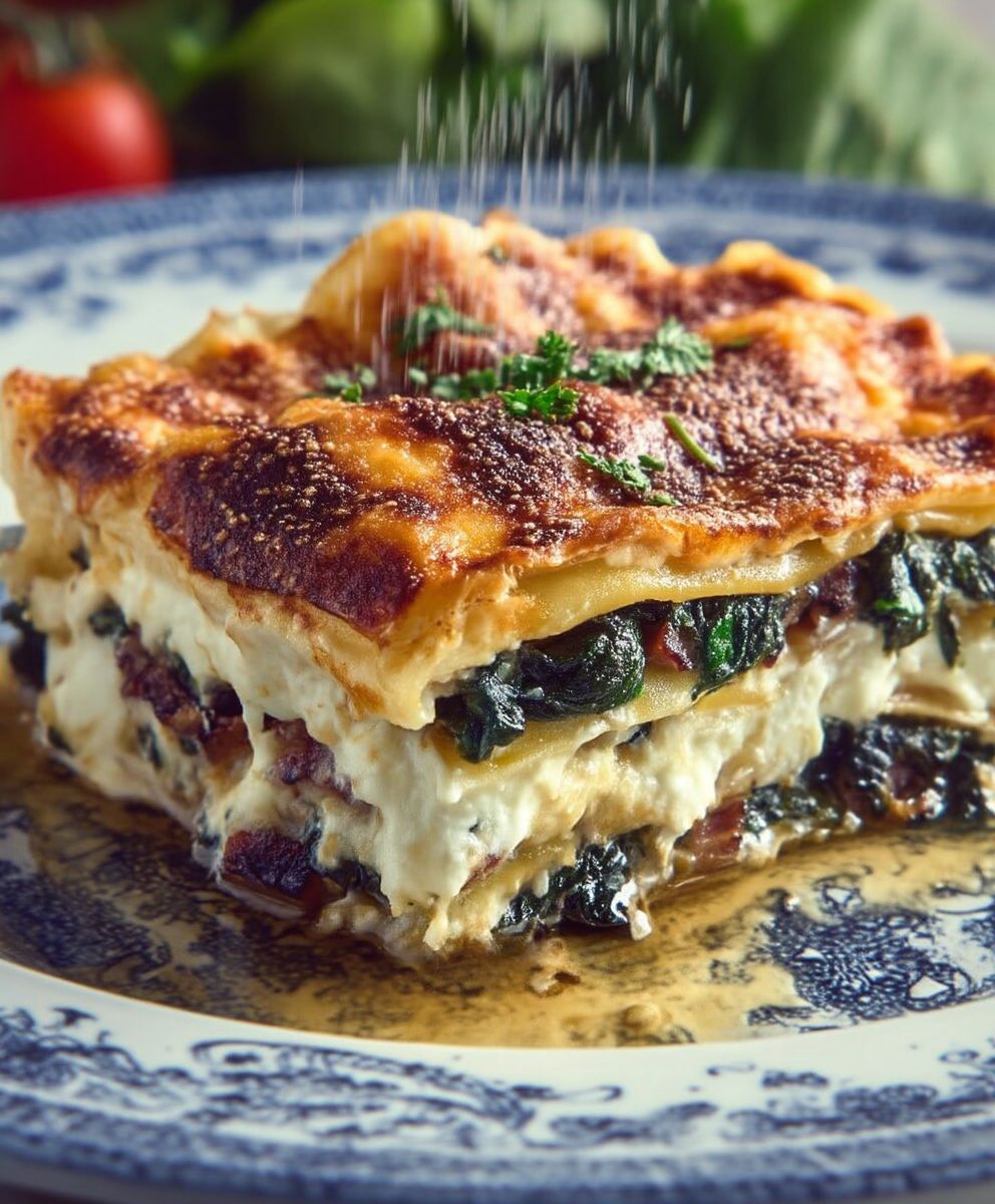 Lasagnes épinards poitrine fumée