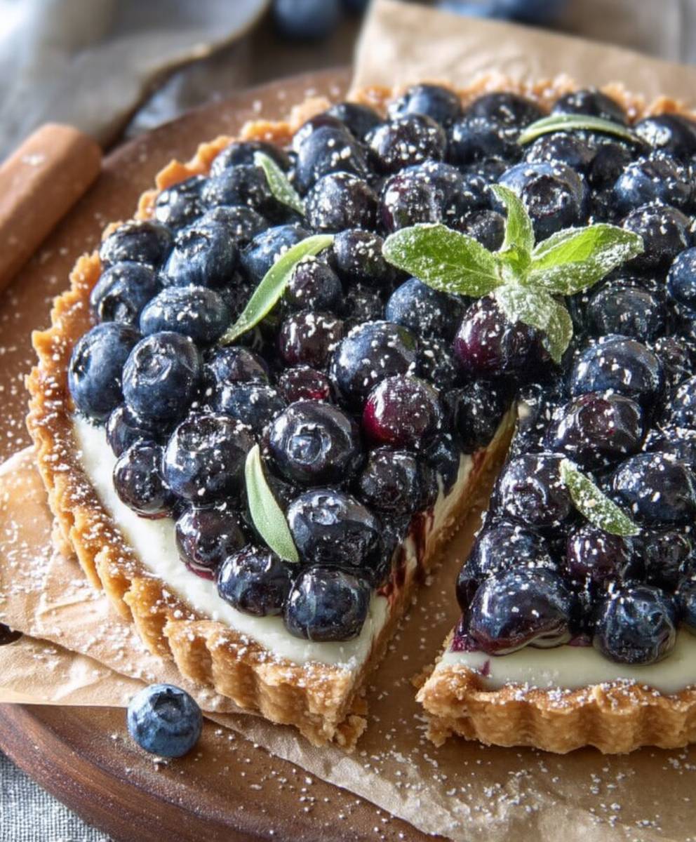 Tarte crémeuse myrtilles