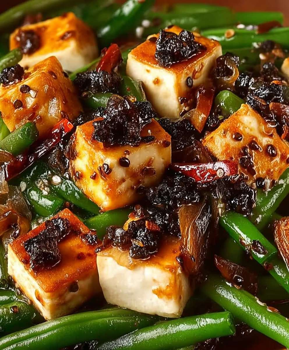 Tofu poivre noir haricots verts
