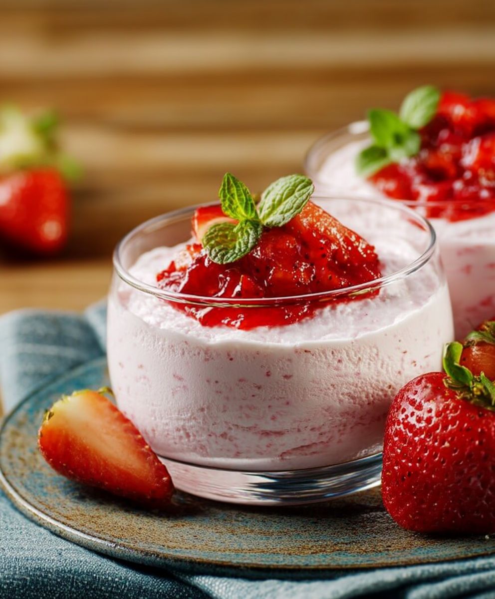Mousse gourmande aux fraises