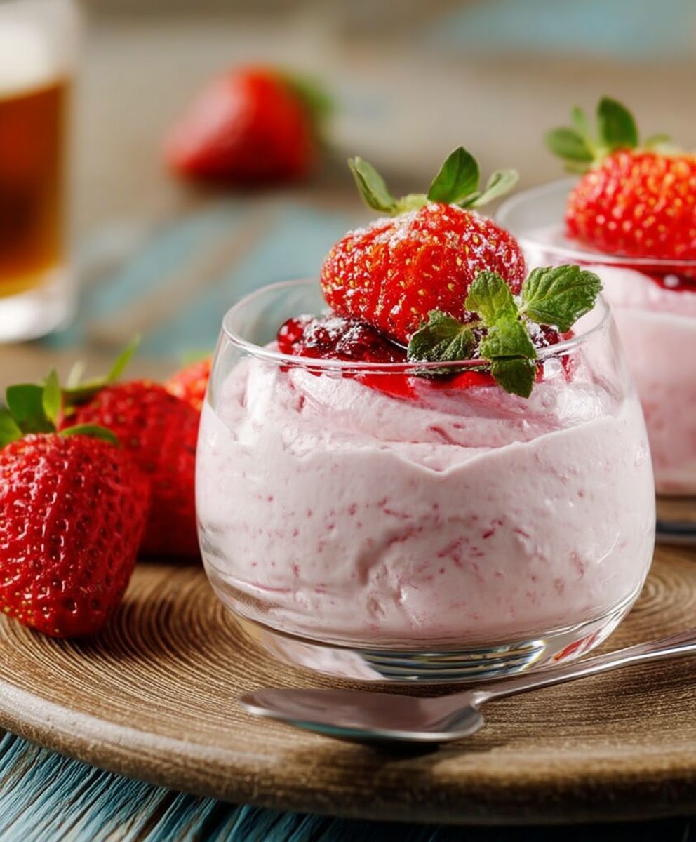 Mousse gourmande aux fraises