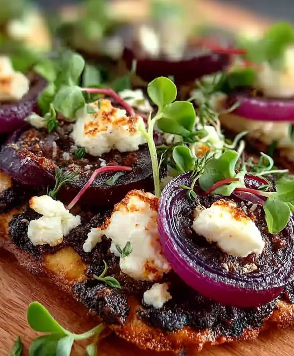Pizza betterave feta micropousses