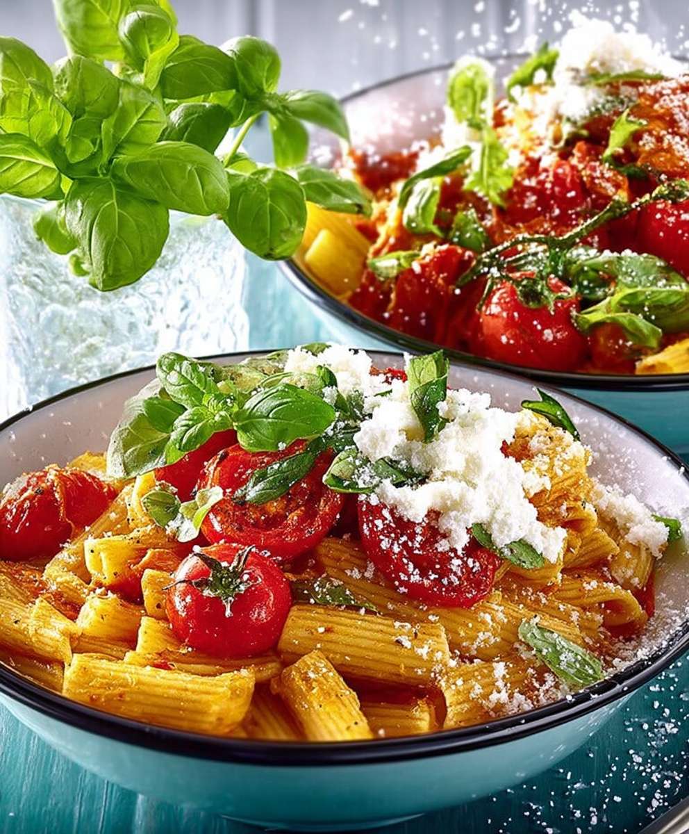 Pâtes tomates mi cuites