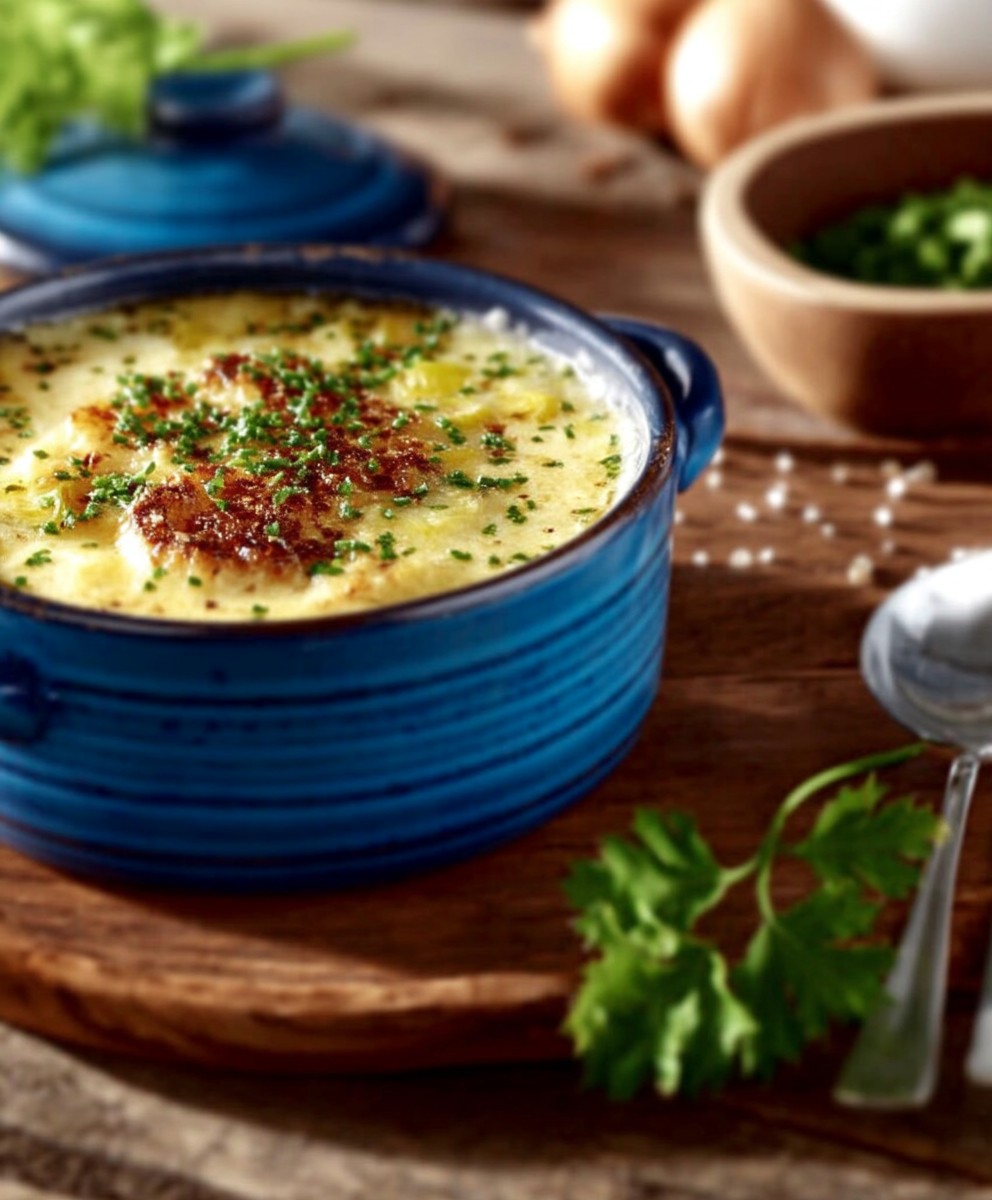 Soupe gratinée poireaux
