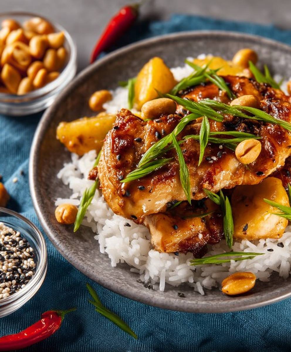 Poulet cacahuètes facile