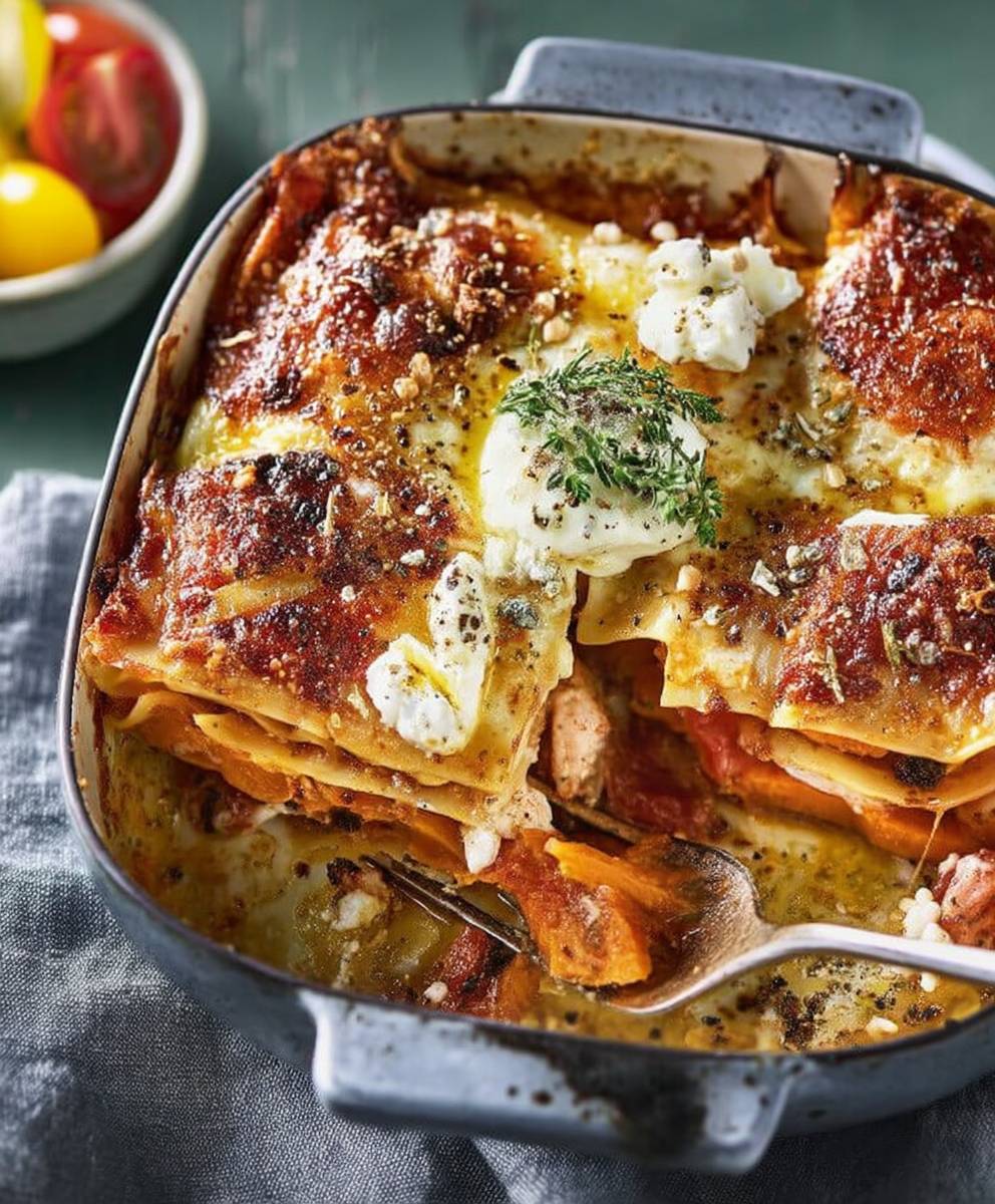 Lasagnes poulet patate douce