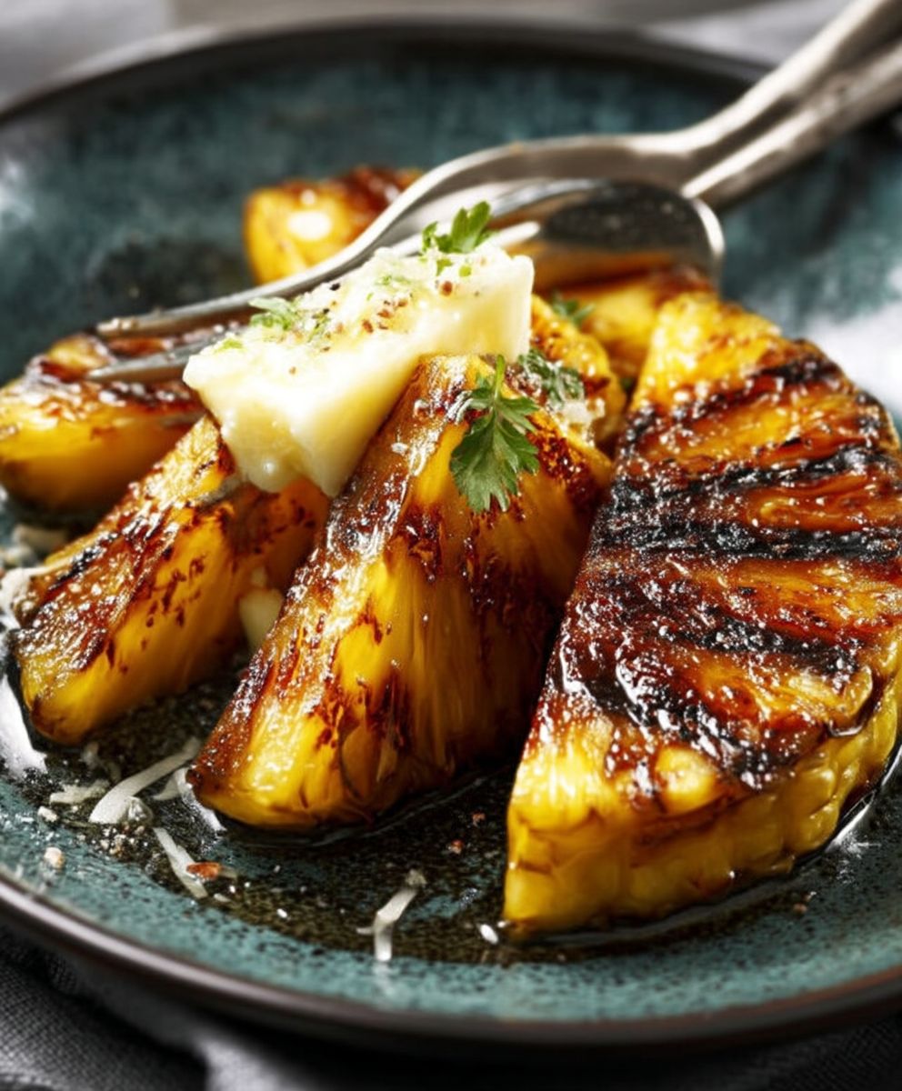 Ananas rôti beurre vanillé