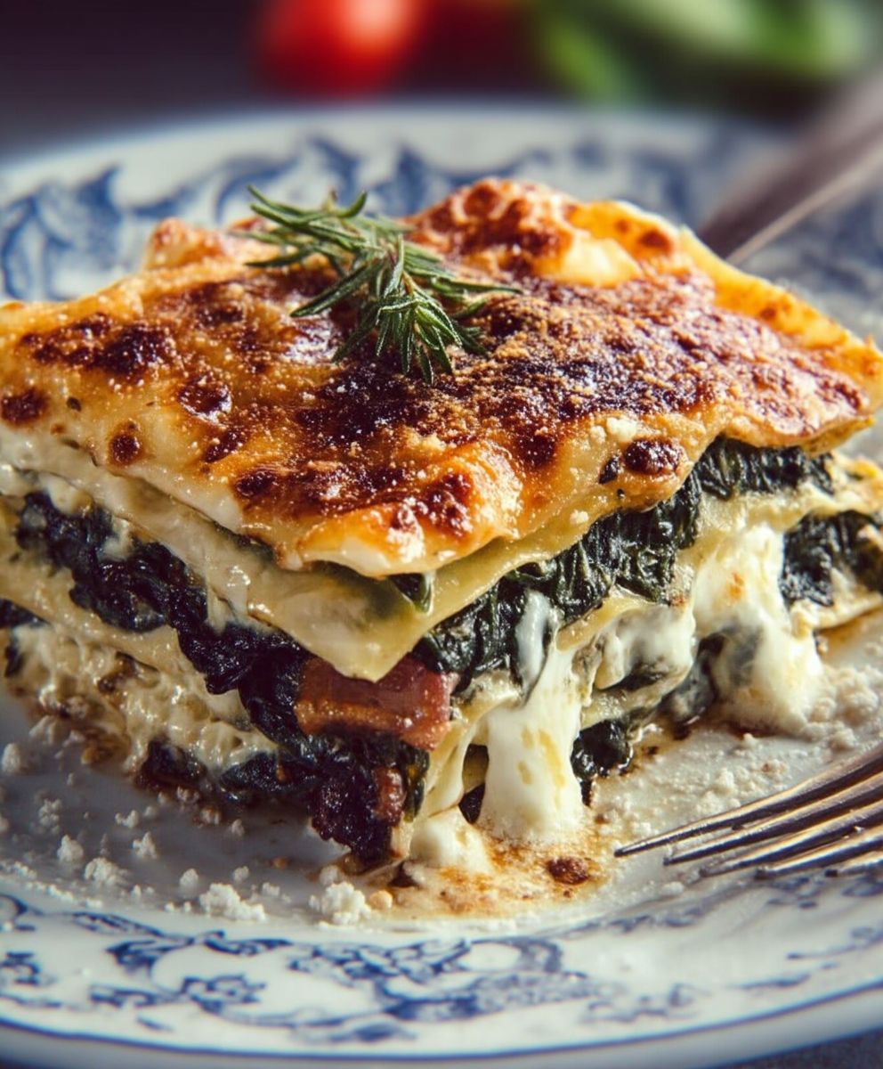 Lasagnes épinards poitrine fumée