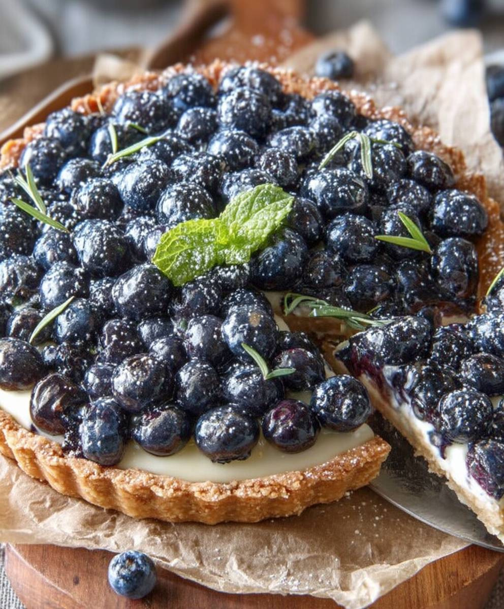 Tarte crémeuse myrtilles