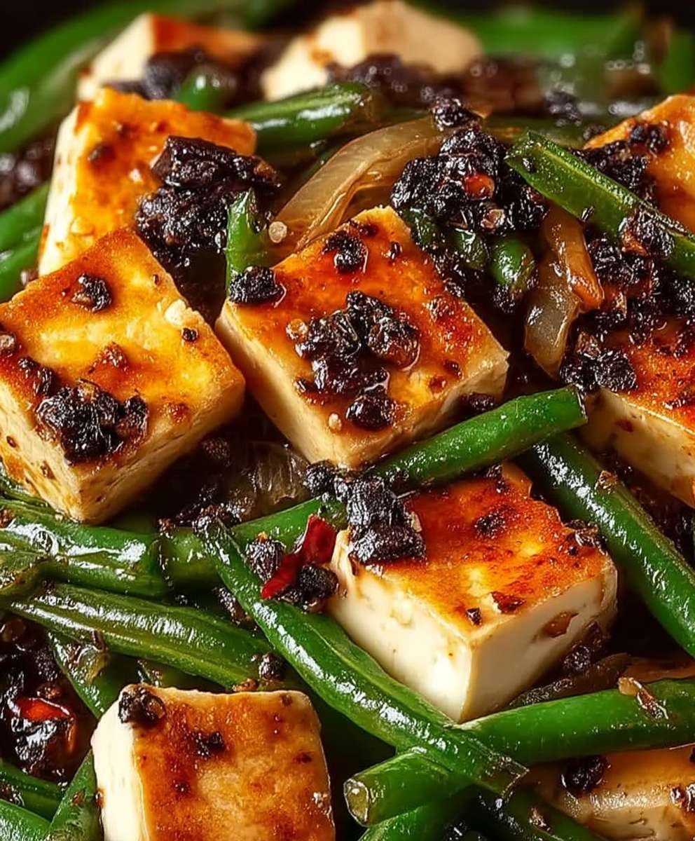 Tofu poivre noir haricots verts