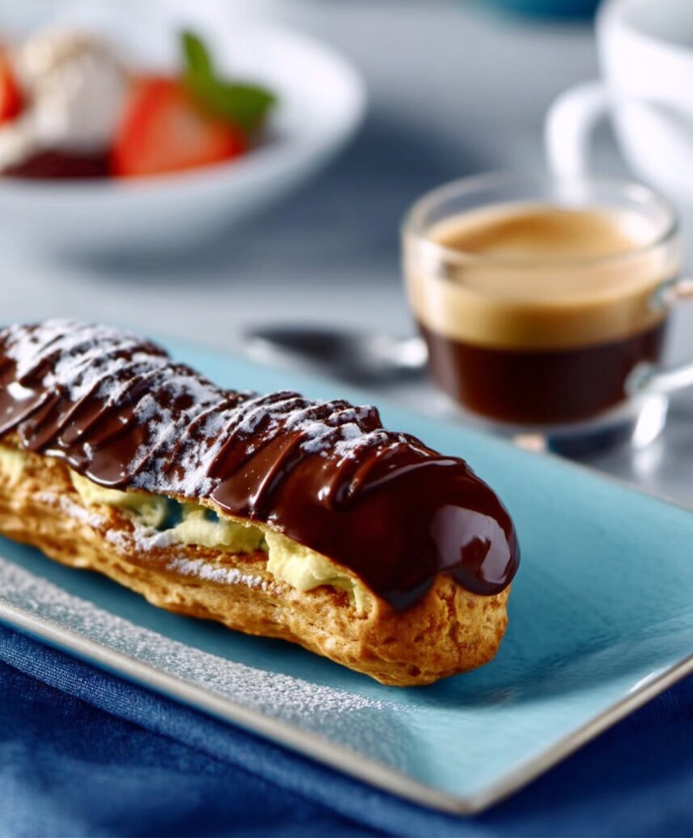 Éclair au chocolat géant
