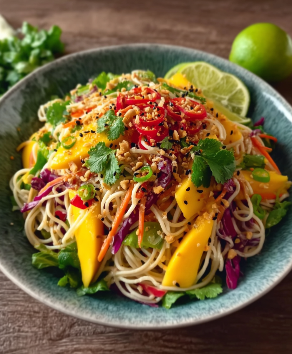 Salade nouilles thaï mangue