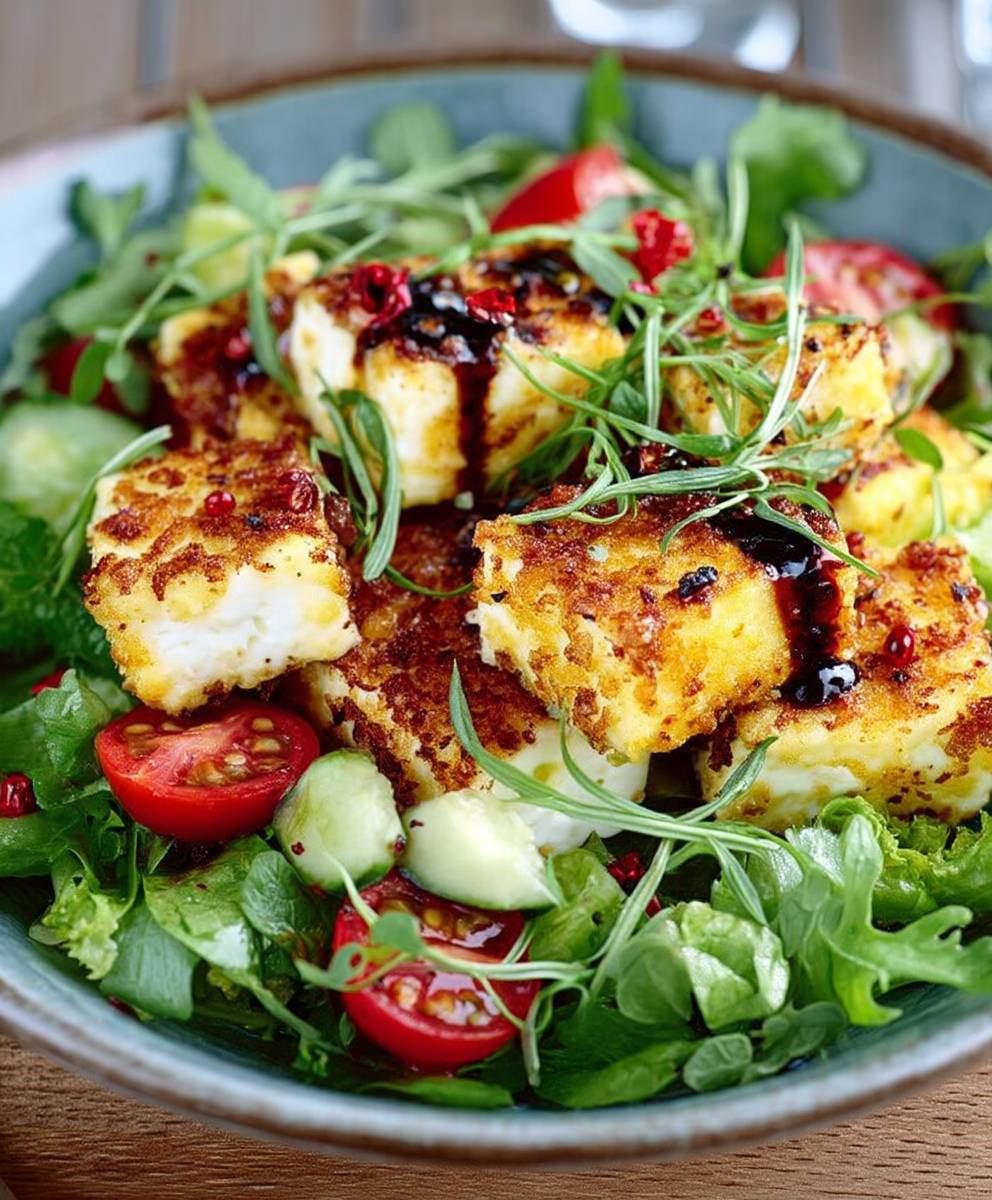 Salade feta panée