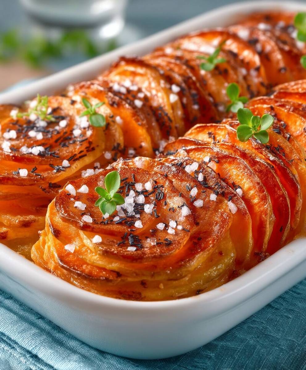 Gratin pommes de terre patates douces