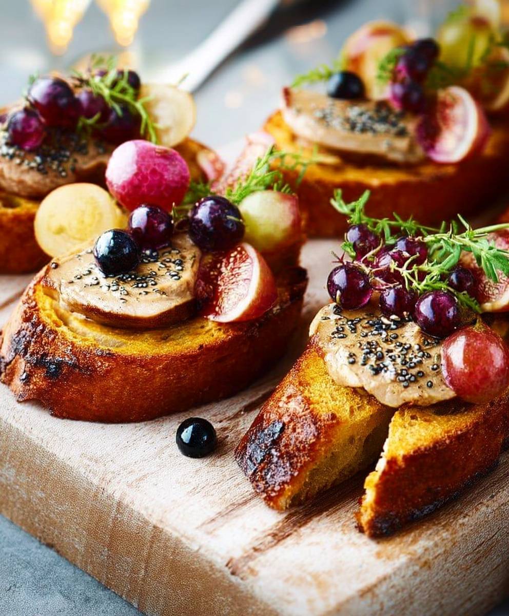 Crostinis foie gras Muscat Ventoux